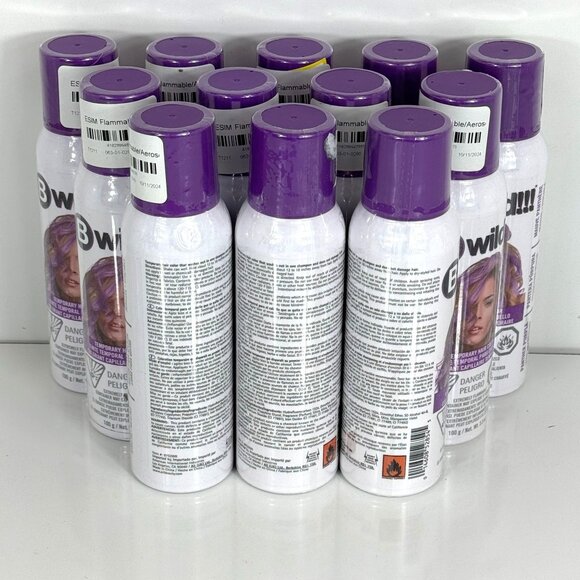 Bwild Temporary Hair Color Aerosol Panther Purple 3.5 Oz Spray Can 12-Pack - Picture 4 of 5